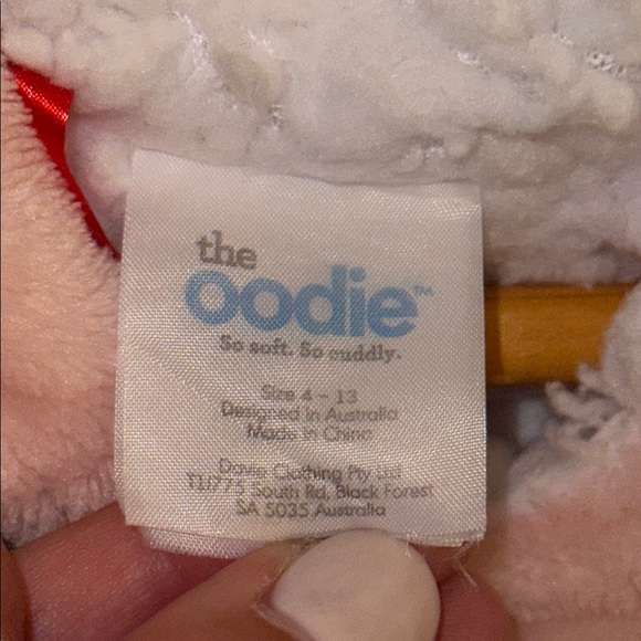 Pink and White Tie-Dye Fleece Hoodie Oodie size 4-13 hooded cozy thick sweater - Picture 4 of 4